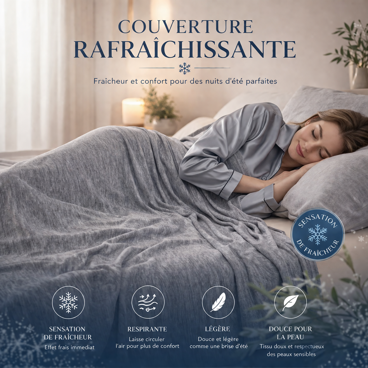 Couverture rafraîchissante : la solution idéale pour des nuits fraîches en été Couvertures Cosy