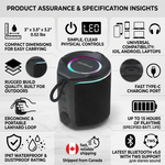 Sharp GX-BT190-BK Ultra-Portable Bluetooth Speakers ? IP67 Waterproof & Dustproof, 15-Hour Battery, LED Mood Lighting ? Black - Vignette | Home Cozy Nest
