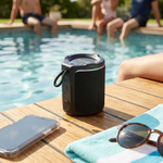 Sharp GX-BT190-BK Ultra-Portable Bluetooth Speakers ? IP67 Waterproof & Dustproof, 15-Hour Battery, LED Mood Lighting ? Black - Vignette | Home Cozy Nest