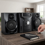 SHARP CD-BH950 Sharp 240W 5-Disc Mini Shelf Speaker System with Cassette and Bluetooth Audio - Vignette | Home Cozy Nest