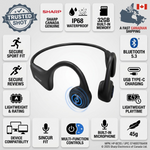 SHARP HP-BC55 Bone Conduction Wearable Audio ? IP66 Waterproof, 2GB Memory, Bluetooth 5.0 - Vignette | Home Cozy Nest