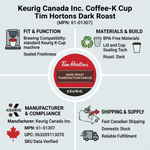 Tim Hortons Dark Roast Coffee K-Cup Pods – Rich & Bold Flavor, 24 Pack - Vignette | Home Cozy Nest