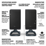 Sharp HT-SPR52021-BK Wireless Rear Surround Speakers - 200W Peak Dolby Atmos Up-Firing Drivers - Vignette | Home Cozy Nest