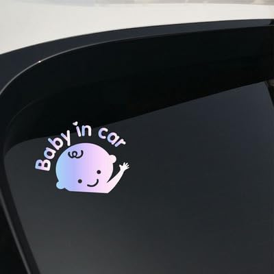 【Baby in Car 】Stickers for Car & 【Baby on Board 】Decals for Cars, Baby Safety Car Signs, Funny Baby Car Stickers (3Pcs)