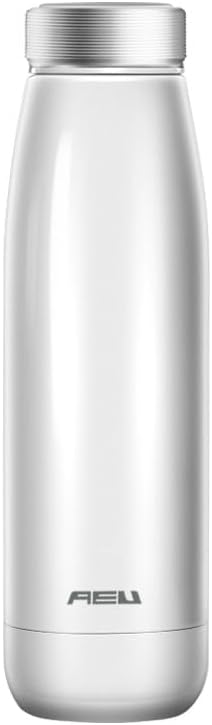 15 oz Alkaline Water Bottle | Pearl white|Creates High ph Premium Water | Keeps Drink Cold up to 24 Hours | Vacuum Insulated 316 Stainless Stee, ALPS Mineral Bottle