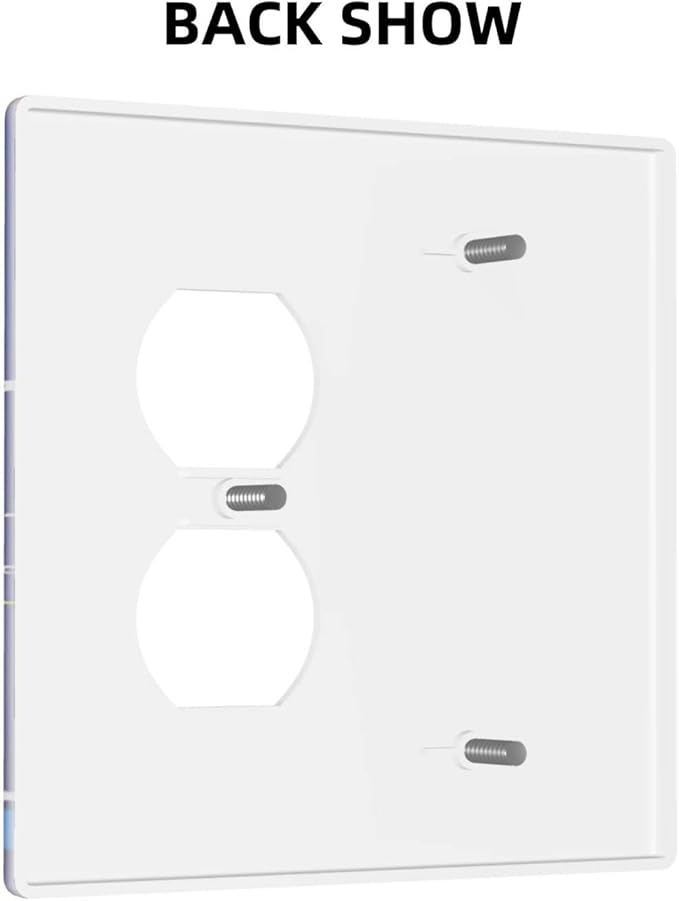 Space Astronaut Combo Single Blank 1 Duplex Outlet Switch Wall Plate Cover Decorative 2-Gang for Electrical Boys Kids Room Bathroom Bedroom Home Kitchen One Receptacle 4.5" x 4.6"