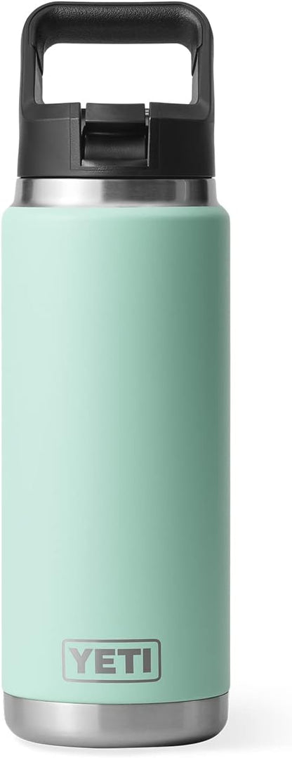 YETI Rambler 26 oz Bottle, Vacuum Insulated, Stainless Steel with Straw Cap, Seafoam