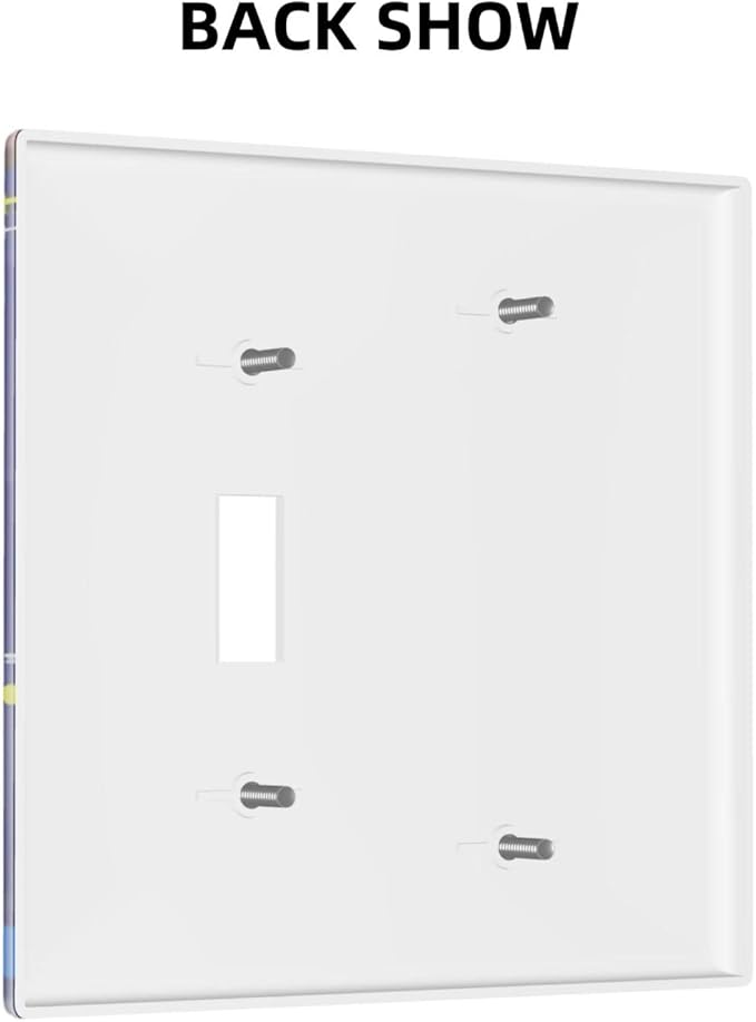 Space Astronaut Combo Single Blank 1 Single Toggle Light Switch Wall Plate Cover Decorative 2-Gang for Electrical Boys Kids Room Bathroom Bedroom Home Kitchen One Receptacle 4.5" x 4.6"