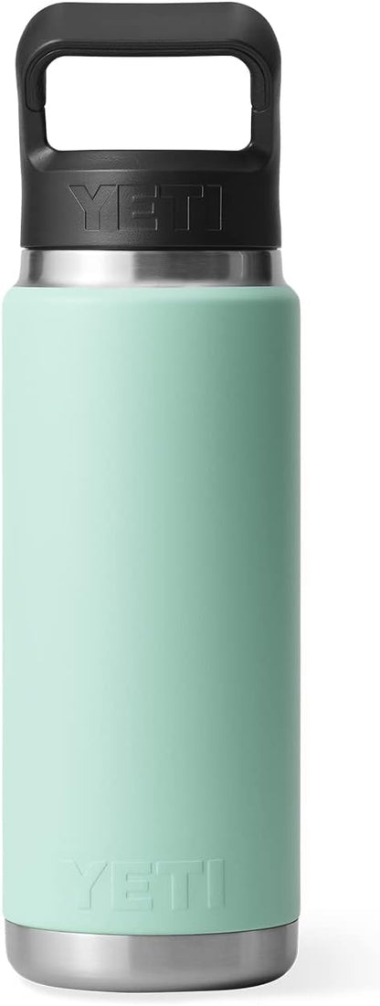 YETI Rambler 26 oz Bottle, Vacuum Insulated, Stainless Steel with Straw Cap, Seafoam