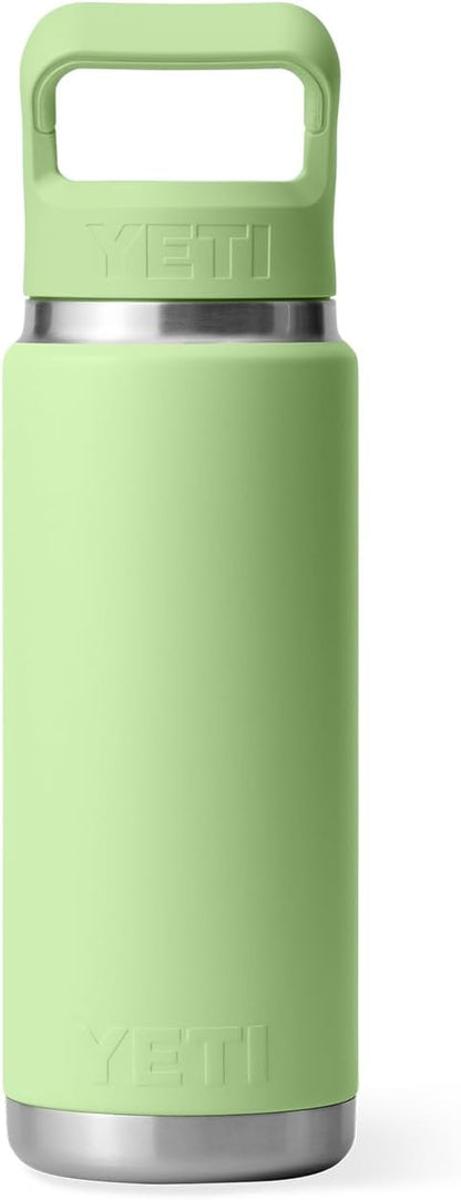 YETI Rambler 26 oz Bottle, Vacuum Insulated, Stainless Steel with Color Matching Straw Cap, Key Lime