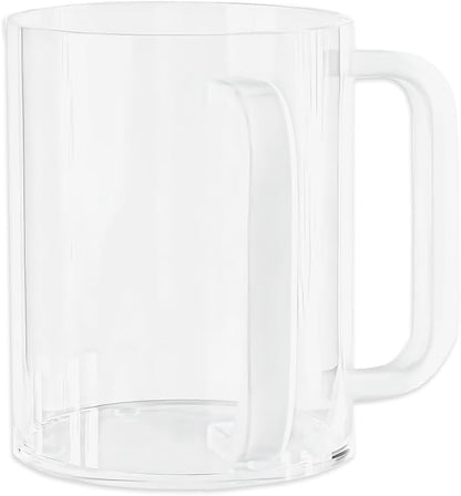 Bluesky Trading Acrylic Wash Cup with Sleek Handle-Ideal for Home & Ritual Use, Regular, Clear/White