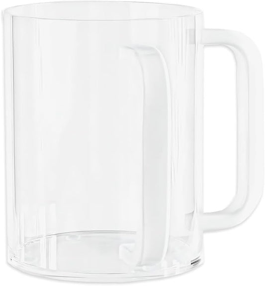 Bluesky Trading Acrylic Wash Cup with Sleek Handle-Ideal for Home & Ritual Use, Regular, Clear/White