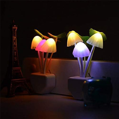 ZEZHOU Sensor Mushroom Night Light - 2 Pack Color Changing Plug-in Wall LED Mushroom Dream Bed Lamp for Kids Adults Stocking Stuffers Ideas Birthday Gift Cute Nightlight