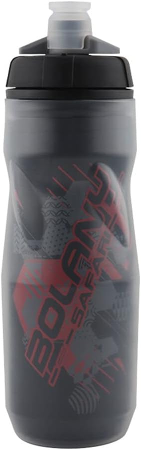 Zsling Bottle Sport Squeeze Insulated Water Bottle 20 oz BPA Free, Sport Bike Squeeze Bottle (Black red-20oz)