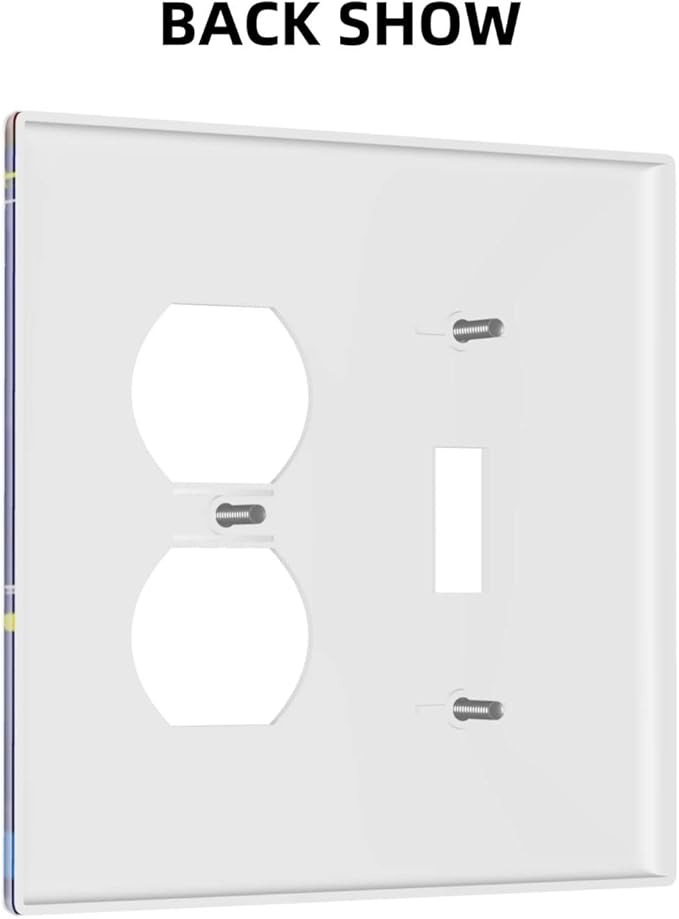 Space Astronaut Combo Single Toggle 1 Duplex Outlet Light Switch Wall Plate Cover Decorative 2-Gang for Electrical Boys Kids Room Bathroom Bedroom Home Kitchen One Receptacle 4.5" x 4.6"