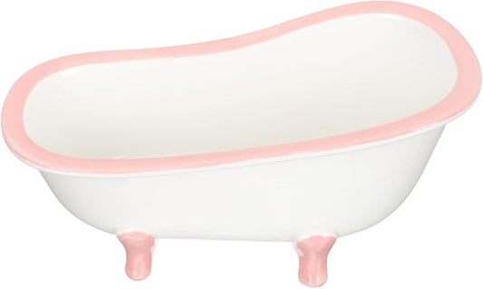 Ceramic Bathtub Bowl Cocktail Cup: Novelty Bathtub Wine Glasses Cocktail Sorbet Smoothie Cold Drink Cup Container for Home Bar Party Pink