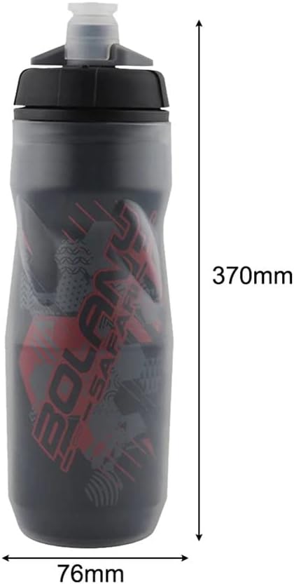 Zsling Bottle Sport Squeeze Insulated Water Bottle 20 oz BPA Free, Sport Bike Squeeze Bottle (Black red-20oz)