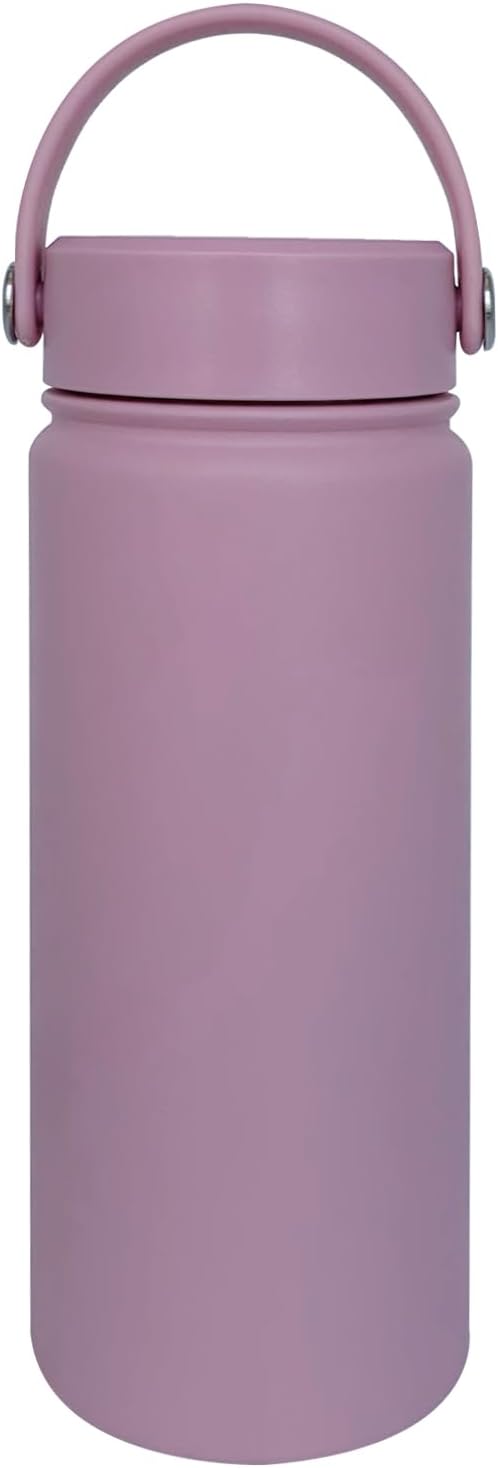 18oz Insulated Water Bottle ，Stainless Steel Sports Water Cup Flask with 2 Lids, Wide Mouth Travel Thermal Mug,Outdoor Sports Bottle（Jelly Purple）