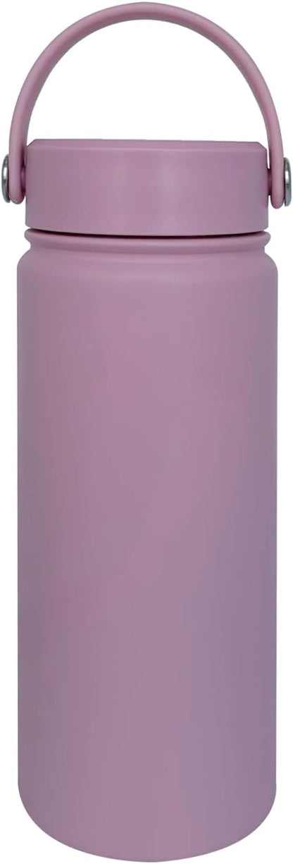 18oz Insulated Water Bottle ，Stainless Steel Sports Water Cup Flask with 2 Lids, Wide Mouth Travel Thermal Mug,Outdoor Sports Bottle（Jelly Purple）