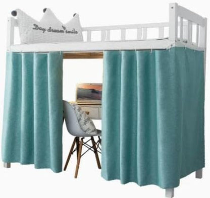 Dorm Home Solid Thicken Bunk Blackout Bed Curtains Cloth Bed Canopy Students Single Sleeper (Grass Green, 2 Panels)