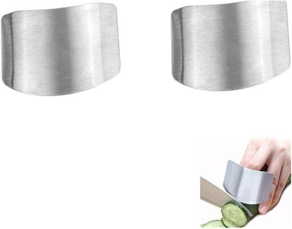 2 Pcs Silver Finger Guards for Cutting, Kitchen Tool Finger Guard Finger Protector, Chopping Protector for Dicing and Slicing Home Kitchen Gadget