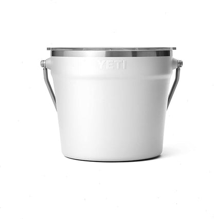 YETI Rambler Beverage Bucket, Double-Wall Vacuum Insulated Ice Bucket with Lid, White