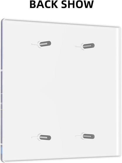 Space Astronaut Double Blank Switch Wall Plate Cover Outlets Decorative 2-Gang for Electrical Boys Kids Room Bathroom Bedroom Home Kitchen Two Receptacle Polycarbonate Power Gear 4.5" x 4.6"