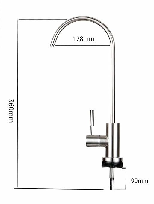 Water Filter Faucet Reverse Osmosis Faucet Fits Most RO Units or Water Filtration System in Non-Air Gap, Lead-Free Stainless Steel Drinking Water Faucet for Bar Kitchen Sink