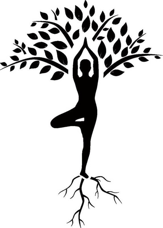 Yoga Tree Women Wall Decal Sticker Gymnastics Sport Buddhism Bedroom Wall Decal Sports Art Decor Wall Mural Black 23 X 15 in