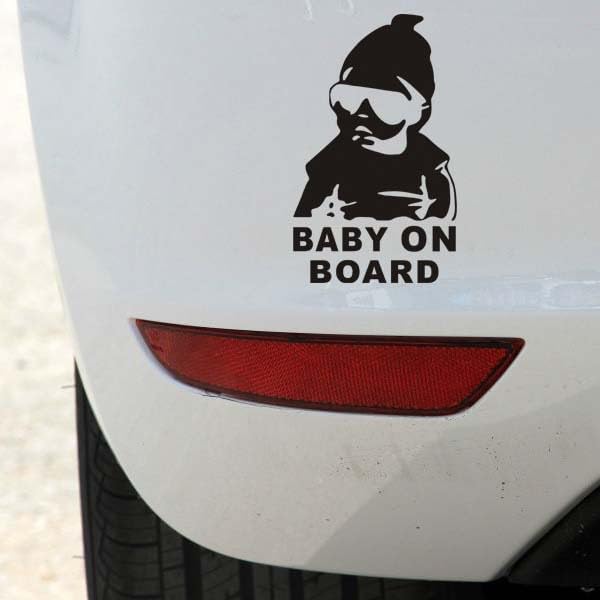 【Baby in Car 】Stickers for Car & 【Baby on Board 】Decals for Cars, Baby Safety Car Signs, Funny Baby Car Stickers (4Pcs Black)