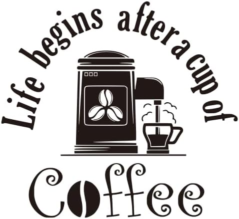 Coffee Life Mural Relaxation Food Drinking Restaurant Cafe Kitchen Coffee Dining Room Sticker Art Applique Home Decor Black 23 x 15 in