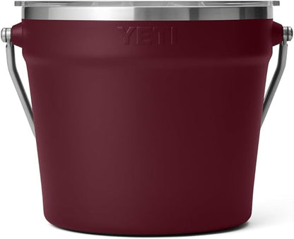 YETI Rambler Beverage Bucket, Double-Wall Vacuum Insulated Ice Bucket with Lid, Wild Vine Red