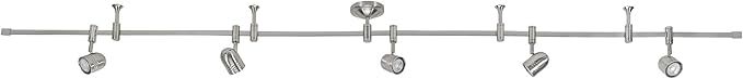 Catalina Lighting 96" Track Ceiling Light, Brushed Nickel, Transitional 5-Light LED Flex Track, Bulb Included, for Kitchen, Living Room, Home Lighting