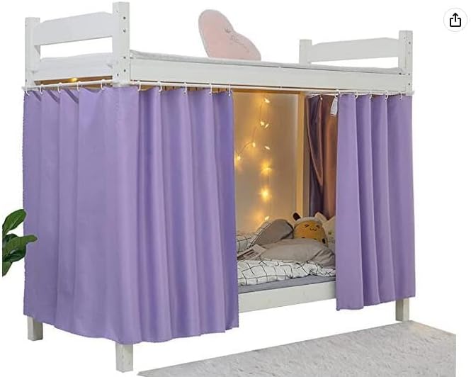 Dorm Home Solid Thicken Bunk Blackout Bed Curtains Cloth Bed Canopy Students Single Sleeper (Pruple, 1 Panel)