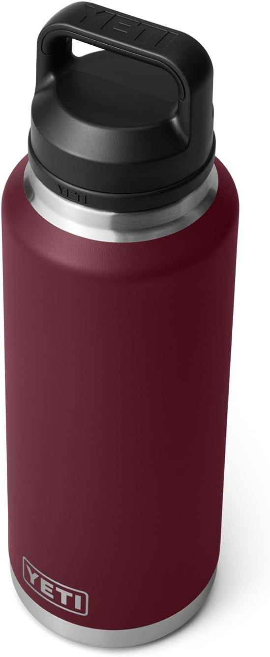 YETI Rambler 46 oz Bottle, Vacuum Insulated, Stainless Steel with Chug Cap,Wild Vine Red