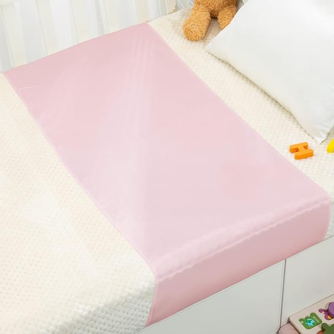 100% Mulberry Silk Crib Sheet for Baby Hair, 23 Momme Silk Bassinet Slip for Baby Bald Spots, Soft and Safe Silk Cot Sleeve for Everyday Use (Pink)