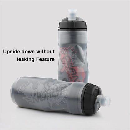 Zsling Bottle Sport Squeeze Insulated Water Bottle 20 oz BPA Free, Sport Bike Squeeze Bottle (Black red-20oz)