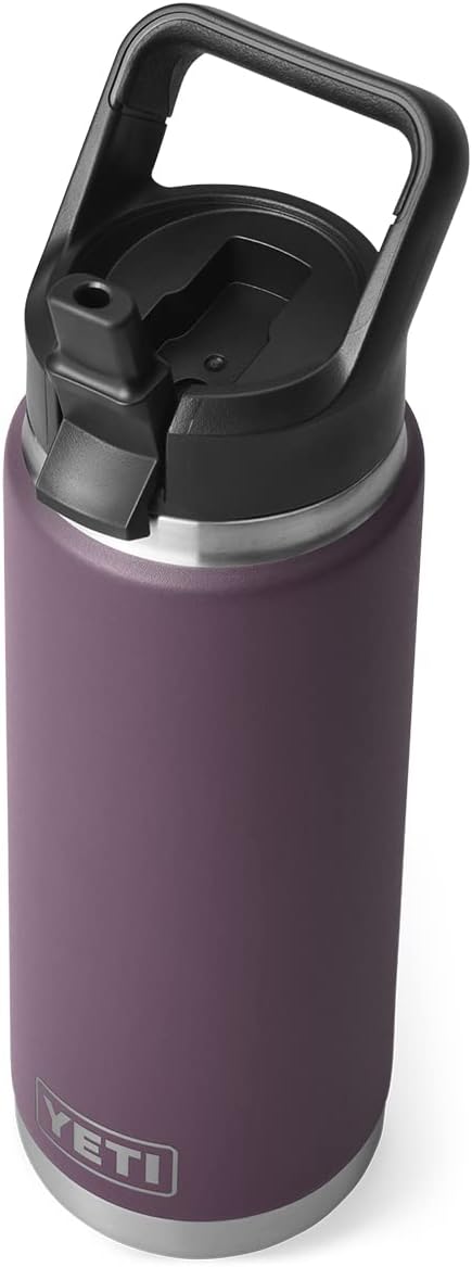 YETI Rambler 26 oz Bottle, Vacuum Insulated, Stainless Steel with Straw Cap, Nordic Purple