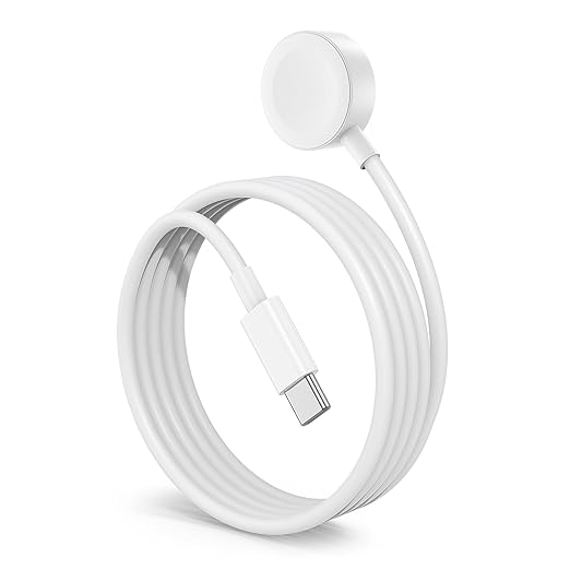 1Pack for Apple Watch Charger Cable, 3FT USB C to Magnetic Wireless Fast i-Watch Charging Cord [Portable], Compatible with Watch Series Ultra/9/8/7/6/SE/SE2/5/4/3/2 - White