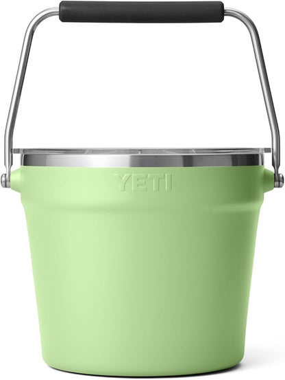 YETI Rambler Beverage Bucket, Double-Wall Vacuum Insulated Ice Bucket with Lid, Key Lime