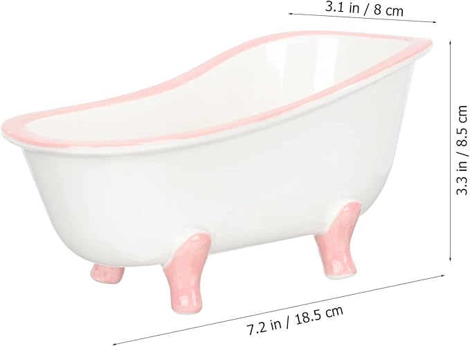 Ceramic Bathtub Bowl Cocktail Cup: Novelty Bathtub Wine Glasses Cocktail Sorbet Smoothie Cold Drink Cup Container for Home Bar Party Pink