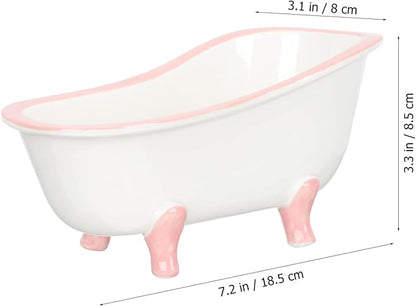 Ceramic Bathtub Bowl Cocktail Cup: Novelty Bathtub Wine Glasses Cocktail Sorbet Smoothie Cold Drink Cup Container for Home Bar Party Pink