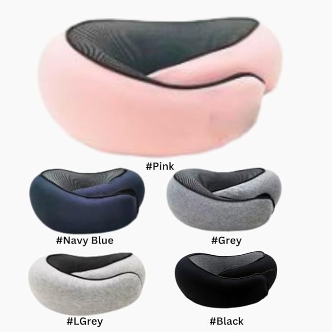 Memory Form Airplane Pillow for Long Flights. Removable Cover, Neck Pillow for Travel. Ideal for Flights,Car and Home Use. Reduces Pressure Points.