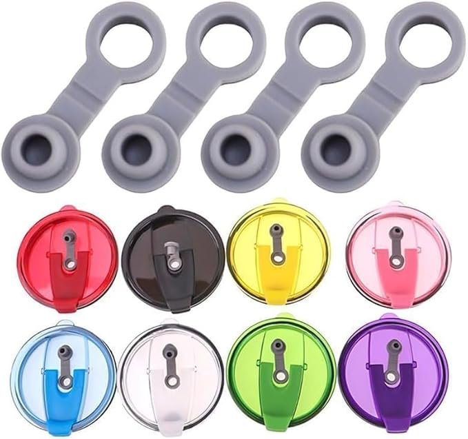 10Pcs Grey Universal Silicone Sealing Bottle Straw Wine Stoppers，Hole Grommets Stopper Lids Straw Plug Replacement Tumber 20/30Oz Thermos Cup,Wine Stoppers and Pourers，Bar and Wine Tools