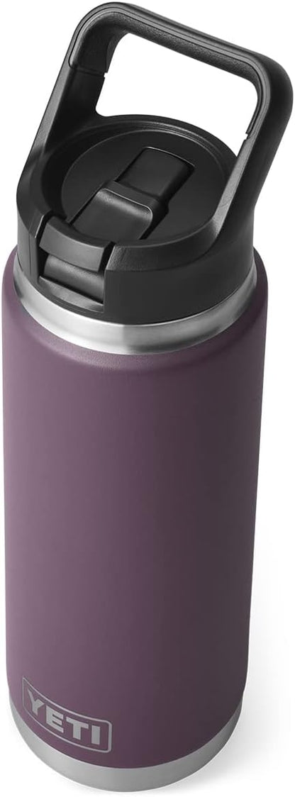 YETI Rambler 26 oz Bottle, Vacuum Insulated, Stainless Steel with Straw Cap, Nordic Purple