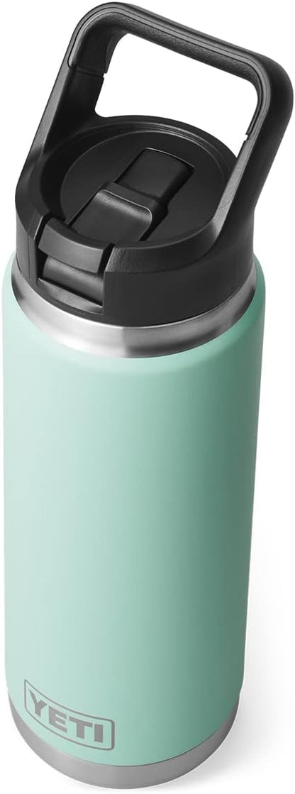 YETI Rambler 26 oz Bottle, Vacuum Insulated, Stainless Steel with Straw Cap, Seafoam