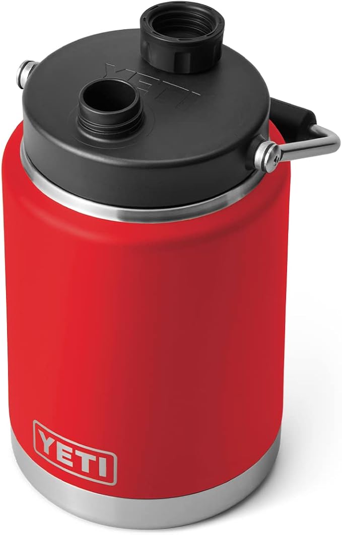 YETI Rambler Half Gallon Jug, Vacuum Insulated, Stainless Steel with MagCap, Rescue Red