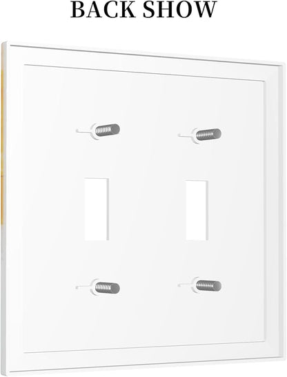 Abstract Modern Art Double Toggle Light Switch Covers 2 Gang Wall Plate Dual Decorative Switchplate Electrical Faceplate for Bathroom Country Kitchen Bedroom Decor, 4.9" x 5"