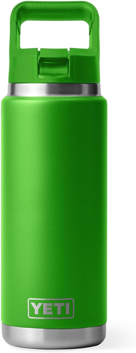 YETI Rambler 26 oz Bottle, Vacuum Insulated, Stainless Steel with Color Matching Straw Cap, Canopy Green