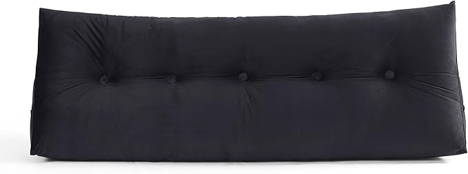 Sweet Home Collection Headboard Pillow Full - Bed Wedge Pillow for Headboard - Large & Versatile Triangle Cushion Reading Support Pillow, Full - 54", Black